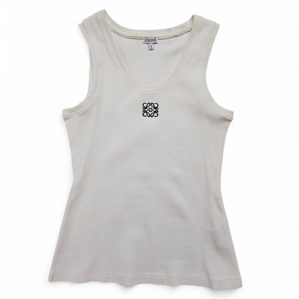 Loewe Anagram Ribbed Knit Tank Top In White Women's Size Medium - Picture 2 of 10